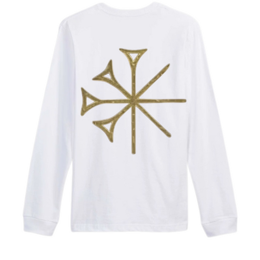 SUMERIAN OVERSIZED LONG SLEEVE T-SHIRT IN WHITE