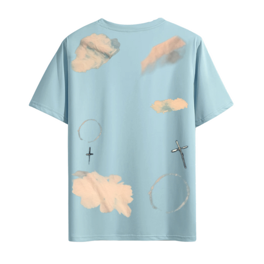 BLEACH SERIES Gardens Cloud Oversized T-Shirt in Light Blue