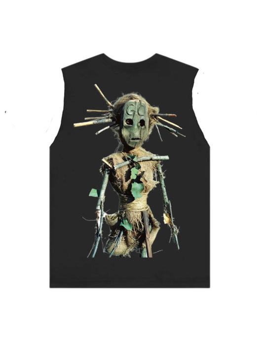 Gardens Collective GREEN VOODOO DOLL Sleeveless Oversized T-shirt