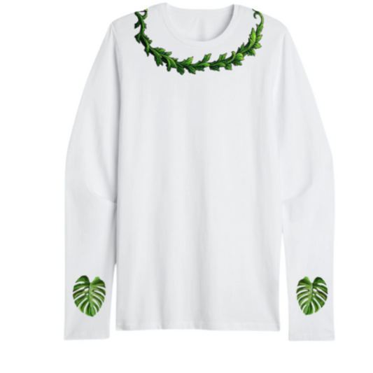 Nature Vines White long-sleeve shirt